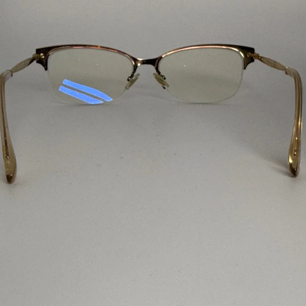 Jimmy Choo JC182 14W 140 Brown Gold Cat Eye Semi Rimless Eyeglasses Frames 22184